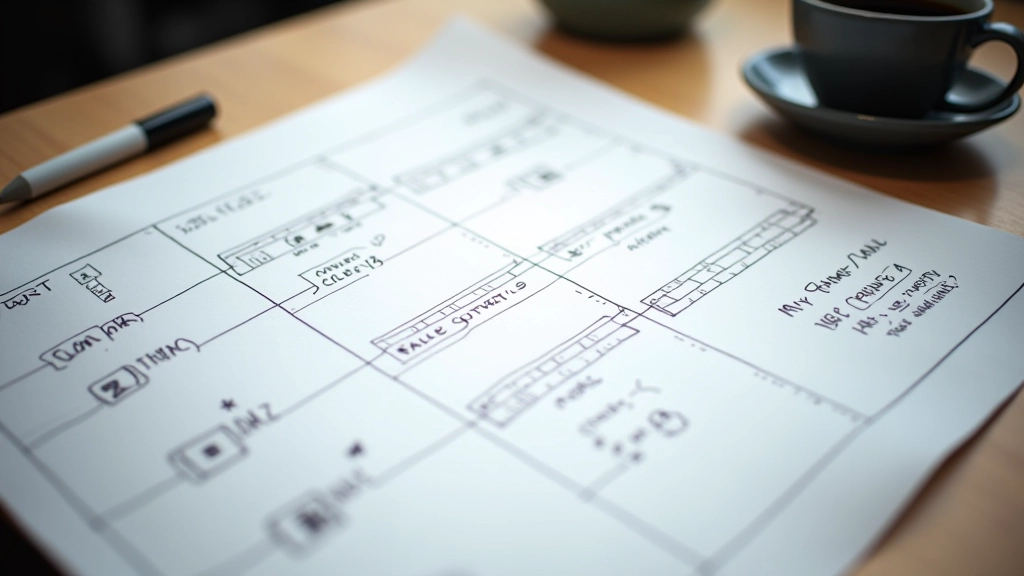 Planification image par image avec des plans de transition et des notes de timing sur un document de production